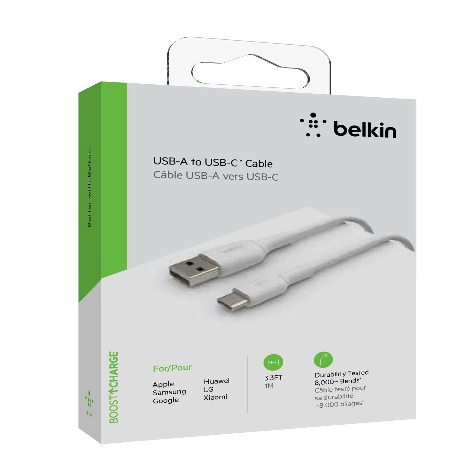 Belkin Cable USB-C a USB-C (1M/3.3 pies), cable de carga rápida USB-C para  iPhone 15, iPhone 15 Pro, iPhone 15 Pro Max, iPhone 15 Plus, Galaxy S23